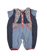 Baby Beluga Newborn Romper Vintage Floral Gingham Cotton Jumpsuit Unisex... - $32.82 CAD