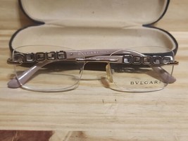 Bvlgari rimless Glasses Rhinestone Pinkish-purple Color 2184-B 266 52/17 140  - £75.37 GBP