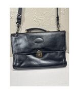 Vintage Bugatti Expandable Black Briefcase Laptop Bag Leather - $907.97 MXN