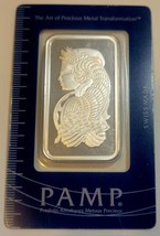 1 oz Silver Pamp Suisse Lady Fortuna Minted Bar (Assay Card) - £38.64 GBP