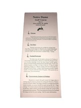 Notre Dame Golf Course Vintage Informational Card - $2.87