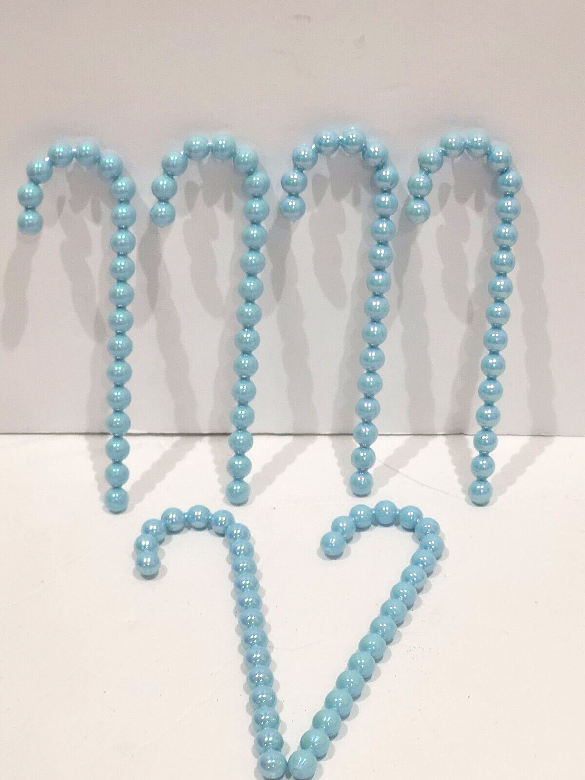6pc Christmas Light Blue Frozen Candy Canes Tree Ornaments Plastic 5.5&quot; - $9.99