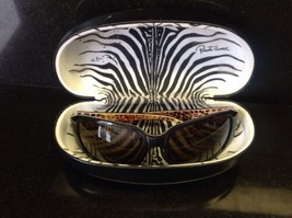Roberto Cavalli Black Wrap Around w/ Animal Print Interior Sunglasses - £100.07 GBP