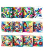 4  Greeting Cards Dragonfly, Butterfly, Bird Diamond Jewel Art COMPLETE ... - $23.18 CAD