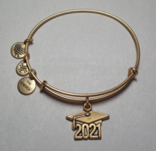Alex and Ani GRADUATION CAP 2021 Rafaelian Gold Finish New Charm Bangle Bracelet - $88.11