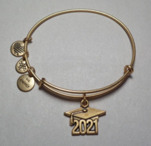 Alex and Ani GRADUATION CAP 2021 Rafaelian Gold Finish New Charm Bangle Bracelet - £70.26 GBP