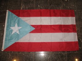 3X5 Embroidered Sewn Light Blue Puerto Rico Nylon Flag 3&#39;X5&#39; Gift Set - $34.88
