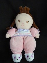 Garanimals Pink Doll Plush My Best Friend Baby Rattle Brown Hair Good Condition - £5.30 GBP
