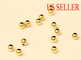 (1 pc )14k solid gold 2 3 4 5 mm  round polish beads / loose  price for 1  piece - £2.39 GBP