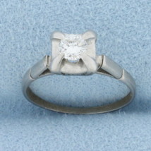 Vintage Diamond Solitaire Engagement Ring in Platinum - $673.00