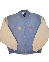 Vintage Weskart Canvas Bomber Jacket Mens XL Blue Garment Dyed Racing US... - $44.36