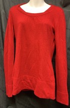 BANANA REPUBLIC Women&#39;s Luxury Cashmere Blend Red Scoop Neck Sweater Sz S - $16.06