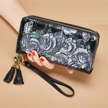  Women Wallets Leather Coin Purse   Long Ladies Leather Wallet Double Zipper Fem - £55.61 GBP