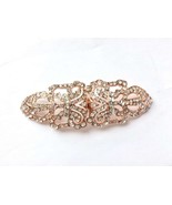 Rose Gold Rhinestone Clasp: Vintage Crystal Sash Closure (3.74" x 1.3") - $14.25