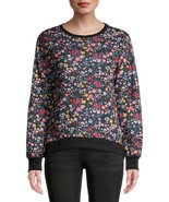 No Boundaries Women&#39;s Juniors Floral Print Sweatshirt Size XS (1) Black ... - £13.95 GBP