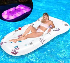 Inflatable Pool Floats Lounger With Color Changing Lights,Solar Powered Pool - $36.16