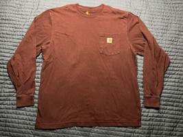 Carhartt Original Fit  Long Sleeve Pocket T Shirt Men’s Large Maroon - £11.69 GBP