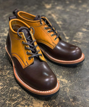 New Handmade Bespoke Elegant Brown yellow Ankle High Leather Boots for Men - $148.49