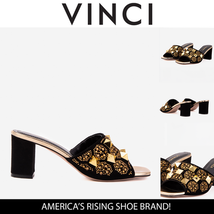 The Chantilly Black Glitter Leather Women Sandal image 7
