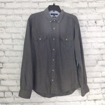 Tommy Hilfiger Button Down Shirt Mens Large Gray Custom Fit Long Sleeve ... - £15.71 GBP