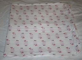 HB Baby Vision Owl Receiving Baby Girls Blanket Cotton Flannel Pink Soft... - $266.43 MXN