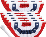 4Th of July Decorations American Bunting 9 Pcs USA Pleated Fan Flag Us P... - $45.13