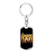 The Walking Dad Swivel Keychain Dog Tag Stainless Steel or 18k Gold - £44.17 GBP