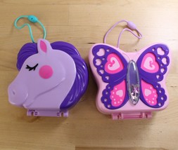 Lot of 2 Polly Pocket Compacts - Jumpin Style &amp; Backyard Butterfly - Incomplete - $15.83