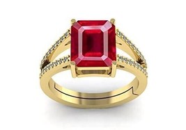 3.25 Ratti 2.50 Carat Natural Ruby Cubic Zirconia Square Shape Gold Adjustable R - £39.67 GBP