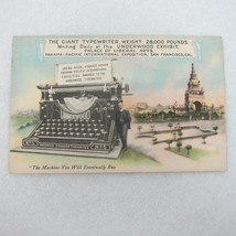 Antique 1915 Giant Typewriter Postcard Pan Pacific Expo San Francisco UN... - $24.99