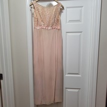 VTG 60s Mary Kay Union Made Beaded Chiffon Silk Evening Dress Womens Sz 9 Small - £117.72 GBP