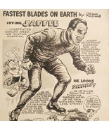 1947 Gillette Irving Jaffee Speed Skating Champion Advertisement Shaving... - $41.13 CAD