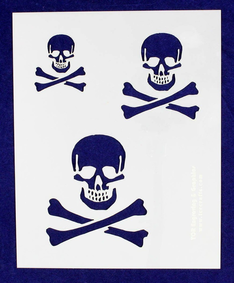 Skull Stencil 14 Mil- 2&quot;, 3&quot;, 4&quot; -1 Sheet-Painting /Crafts/ Te... - $15.52