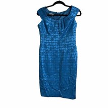 London Times Pencil Sheath Dress Size 8P Turquoise Blue Sleeveless Formal - £13.11 GBP