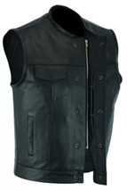 SOA Men&#39;s Leather Vest Anarchy Waistcoat Men&#39;s Cut Motorcycle Club Biker... - $1,349.90 MXN