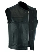 SOA Men&#39;s Leather Vest Anarchy Waistcoat Men&#39;s Cut Motorcycle Club Biker... - $1,349.90 MXN