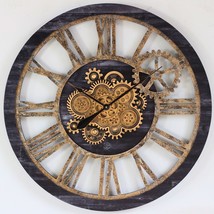 Wall clock 36 inches with real moving gears Vintage Black - £349.13 GBP