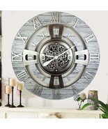 ENGLAND LINE WALL CLOCK ROUND 24 INCH SILVER GREY - $169.99