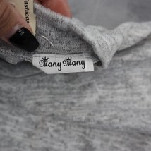 Many Many Sweater Womens S Gray Long Sleeve Mock Neck Tight Knit Lace Up... - $29.68