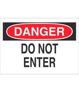 DANGER DO NOT ENTER Adhesive Sticker 3.5&quot; x 5&quot; red black white Sign BRAD... - $426.77 MXN