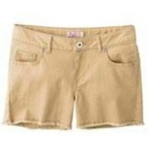 Girls Shorts Jean SO Adjustable Waist Beige Frayed Hem 5 Pocket Denim-si... - $7.92