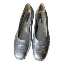 Vintage 1970s California Magdesians Silver Flat Pump Shoes Size 8.5 N - £37.52 GBP