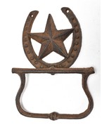 Cast Iron Star with Horseshoe Vintage Country Door Knocker  - £35.37 GBP