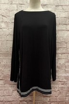 J. Jill Tunic Wearever Collection Long Sleeve Top Size Large NEW Black B... - $47.00