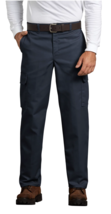 40x32 Genuine Dickies Cargo Pants Relaxed Flex Fit Straight Leg Flat Front Navy - £23.73 GBP