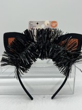 Scunci LIGHT UP Halloween Velvet Cat Ear Headband Black Glitter  COMBINE... - £3.98 GBP