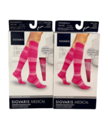 Sigvaris Compression ​Socks Knee High Pink Stripe Lot 2 Size MS 832CMSW1... - £52.56 GBP