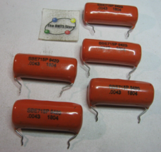 Sprague SBE715P Film Capacitor Orange .0043uF 20% 600V Radial NOS Qty 5 - £7.46 GBP