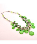 Women&#39;s Fashion Jewelry Teal Green Chunky Necklace with Extender - $14.19