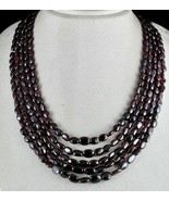 NATURAL RED GARNET BEADS LONG 5 LINE 860 CARATS GEMSTONE BEADED FASHION ... - $2,257.06 MXN